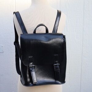 Genuine LEATHER black BACKPACK - Like New